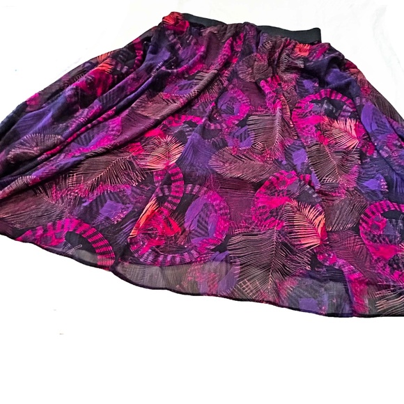 LAYERED MAXI SKIRT, DARK PURPLE MULTI (Purple, Pink, Cream, Black), SIZE 24, - Picture 2 of 10